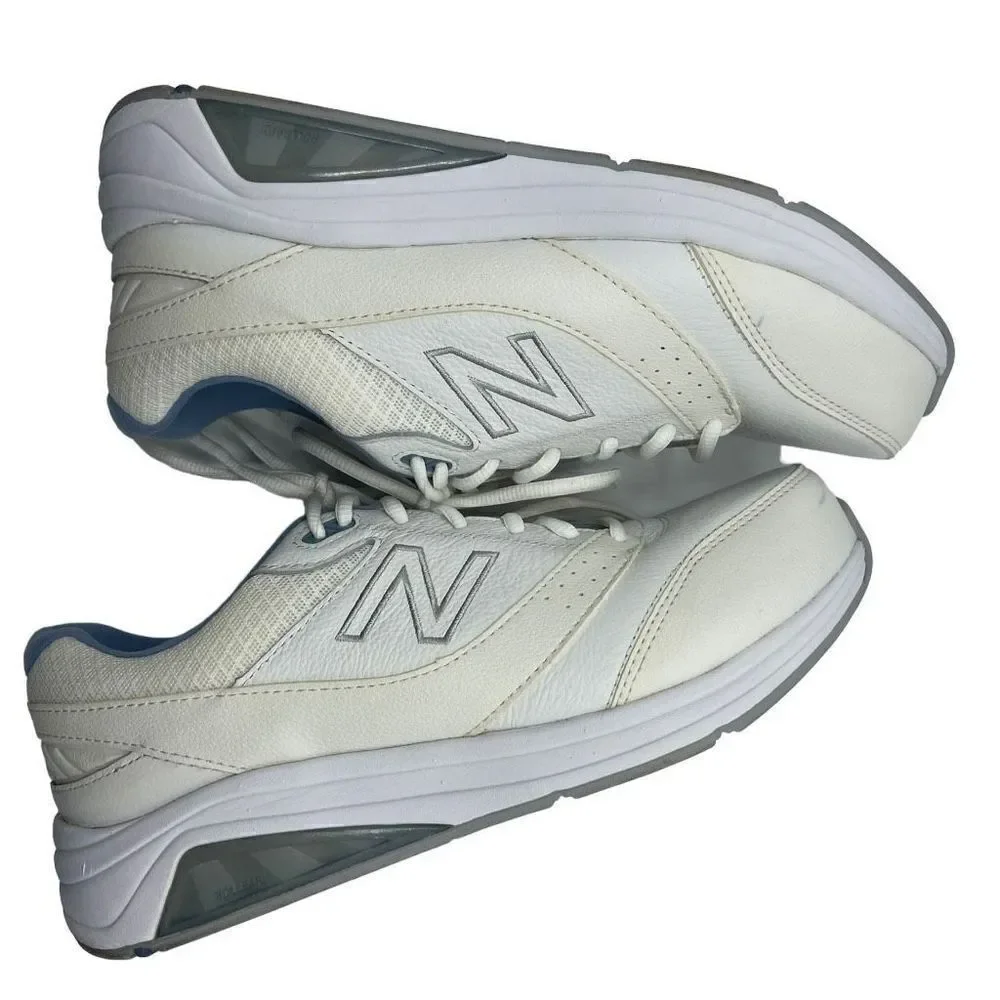 New‎ Balance WW928WB3 Leather Walking Shoes Sneakers White/Blue Size 9.5